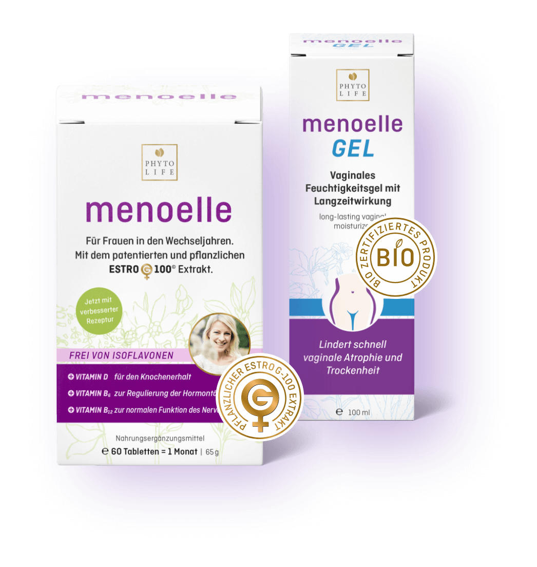 Produkt menoelle Tabletten und Gel