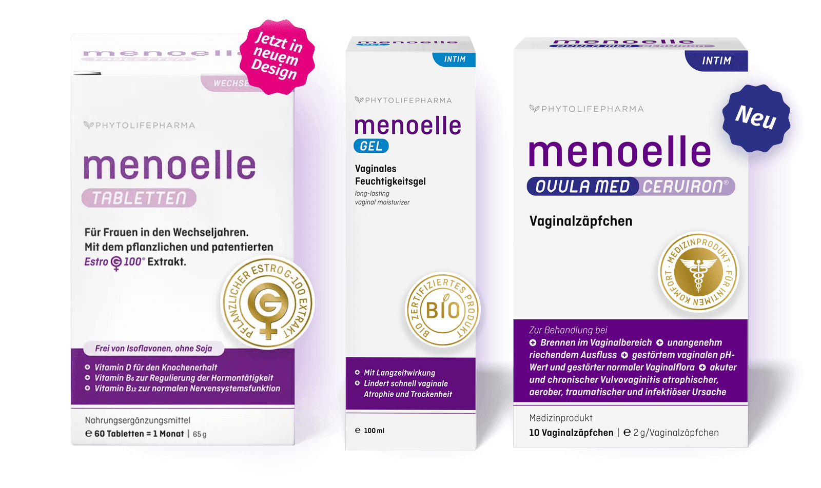 Set menoelle Tabletten + Gel + OVULA med Cerviron