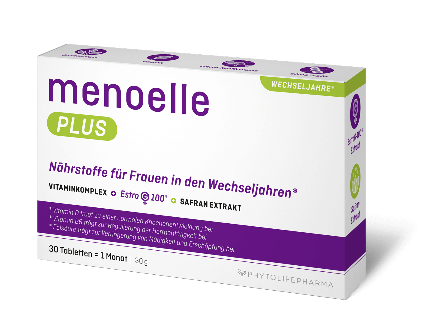 menoelle® PLUS - Tabletten mit EstroG-100® und Safran