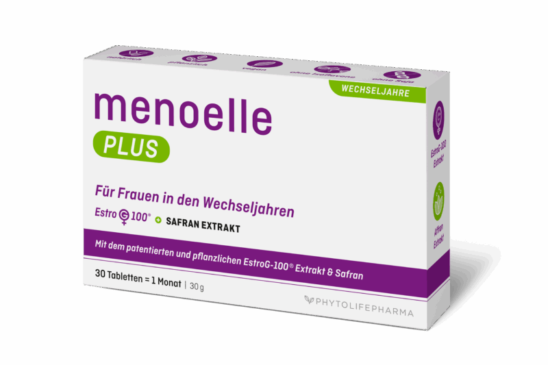 menoelle® PLUS - Tabletten mit EstroG-100® und Safran