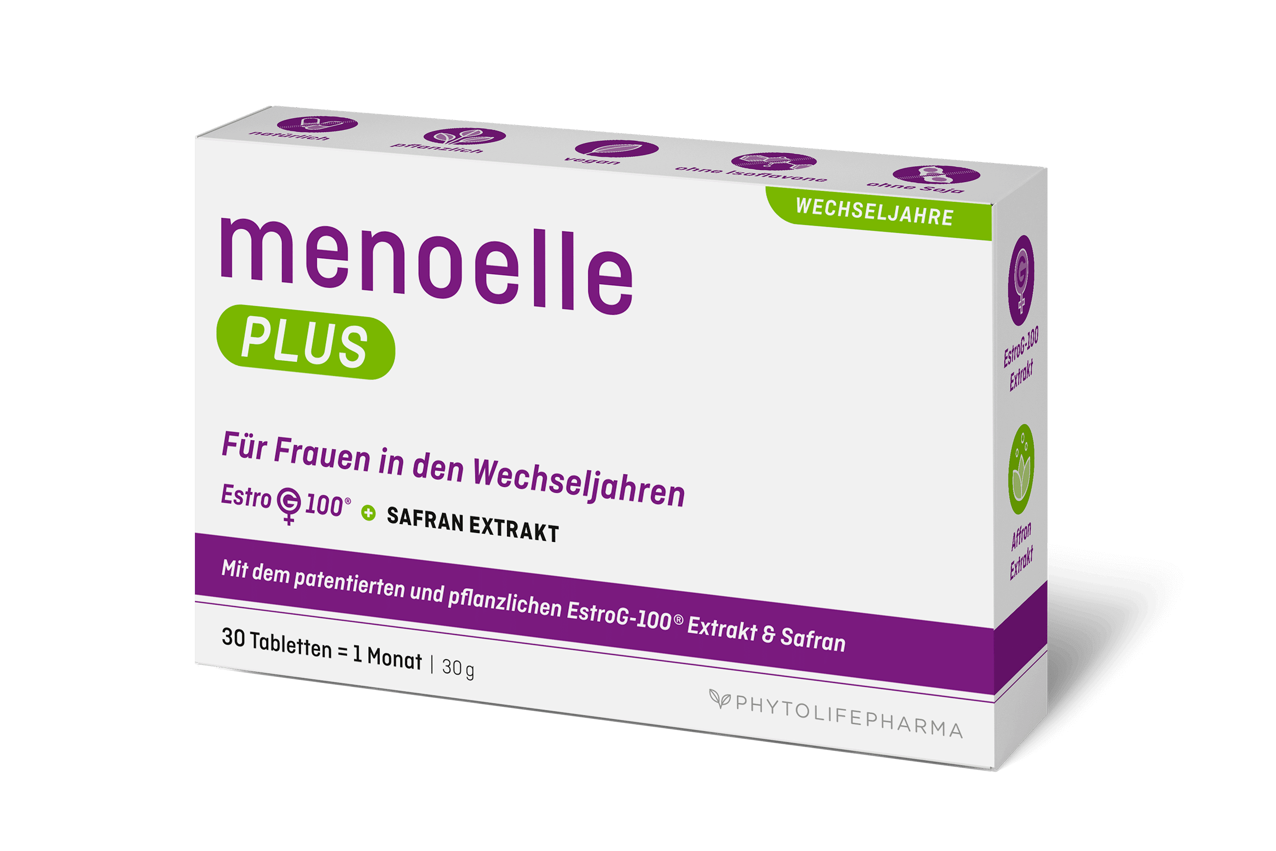 menoelle® PLUS - Tabletten mit EstroG-100® und Safran