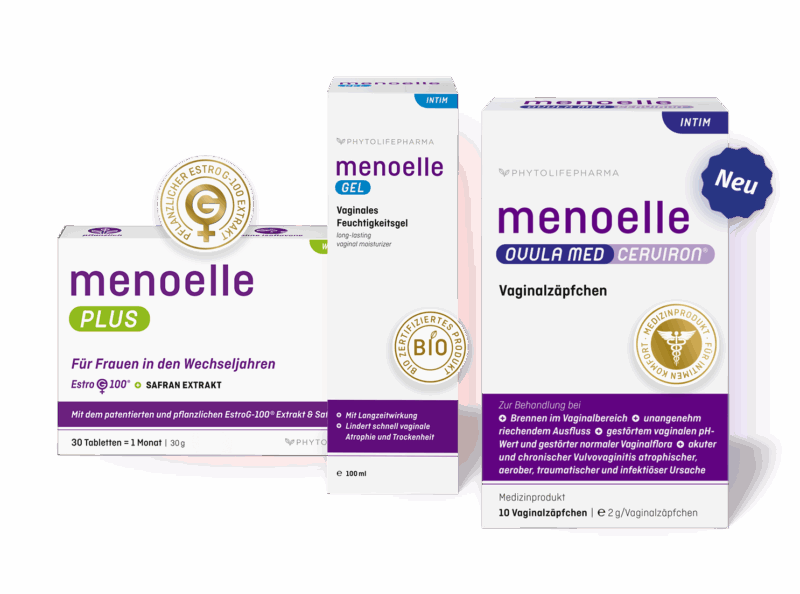 menoelle® Paket - Tabletts PLUS + Gel + OVULA med CERVIRON®
