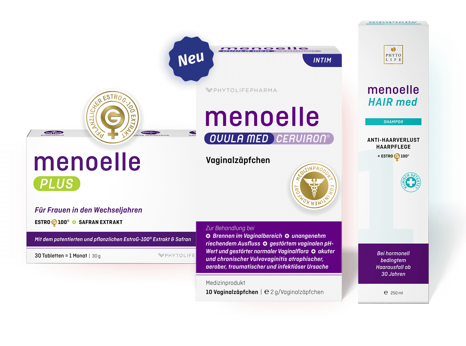 menoelle® PLUS + OVULA med CERVIRON® + Shampoo 