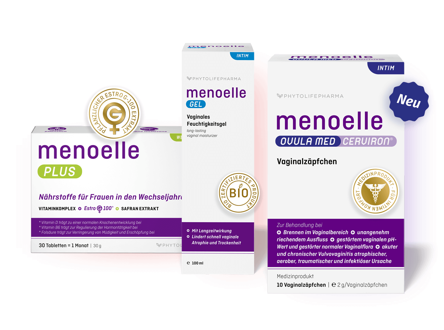 menoelle® Paket Tabletten Plus + Gel + OVULA med CERVIRON®