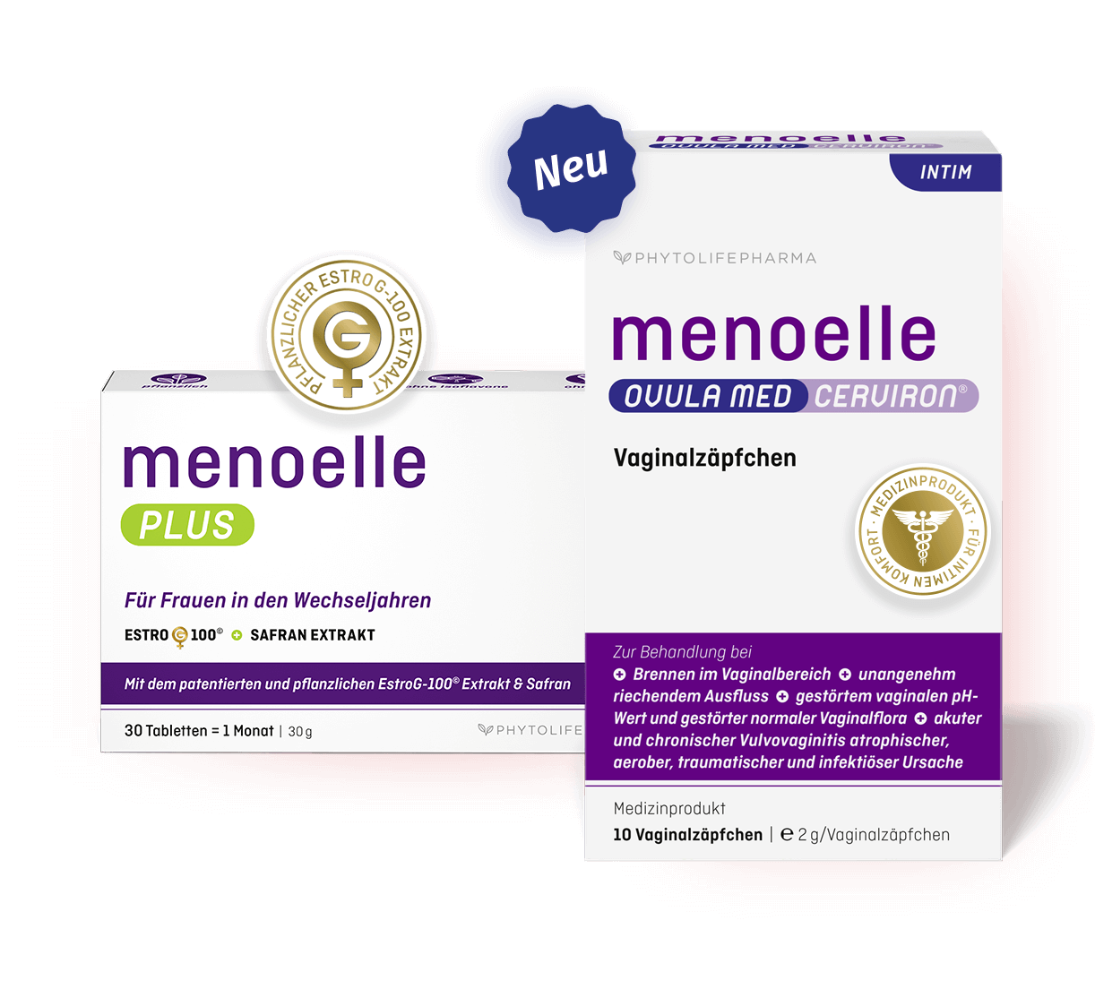 Set menoelle Plus and OVULA med CERVIRON
